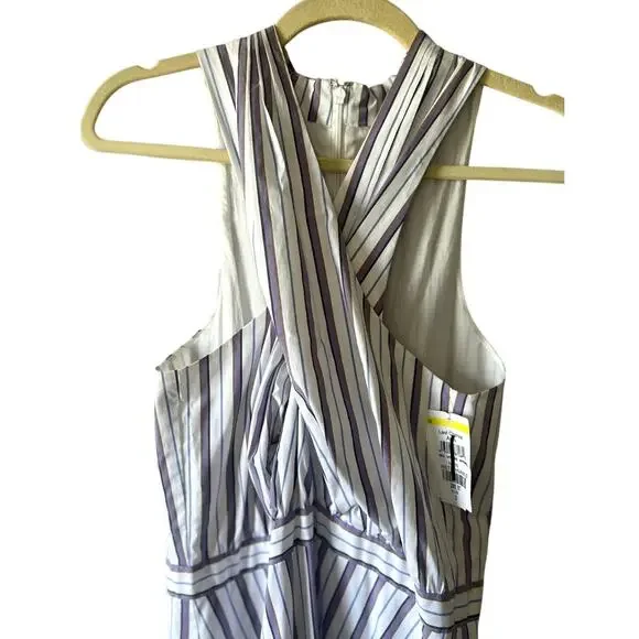 NEW Veronica Beard Radley Striped Halter Midi Dress Size 2 High low - Picture 4 of 8